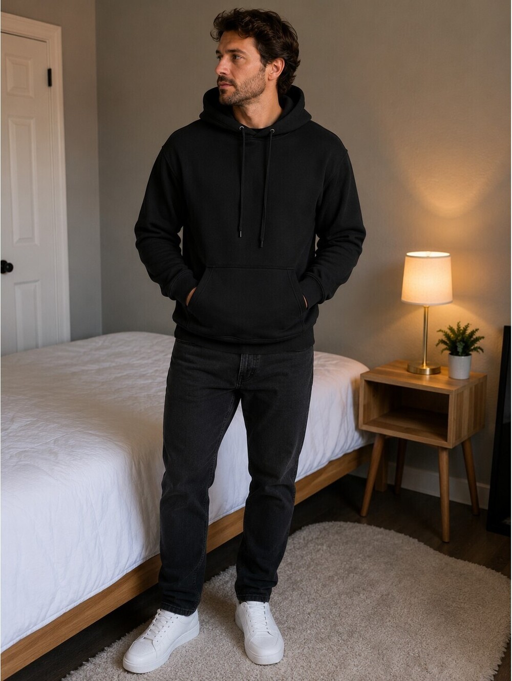Goodfellow & Co Men's Medium Black Pullover Hoodie, Very Good Condition